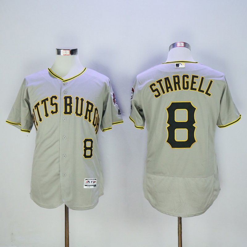 Men Pittsburgh Pirates #8 Stargell Grey Elite MLB Jerseys